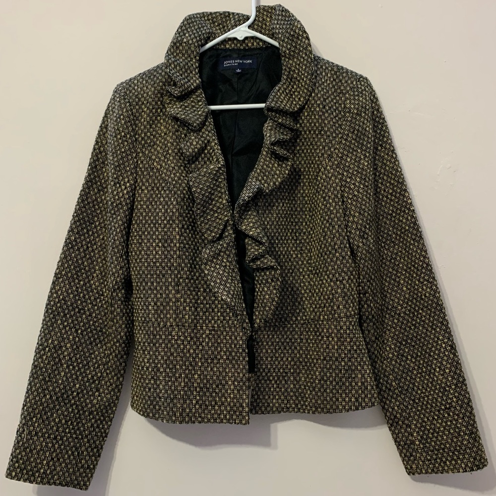 🧡3/$30 Jones New York Signature Ruffled Blazer